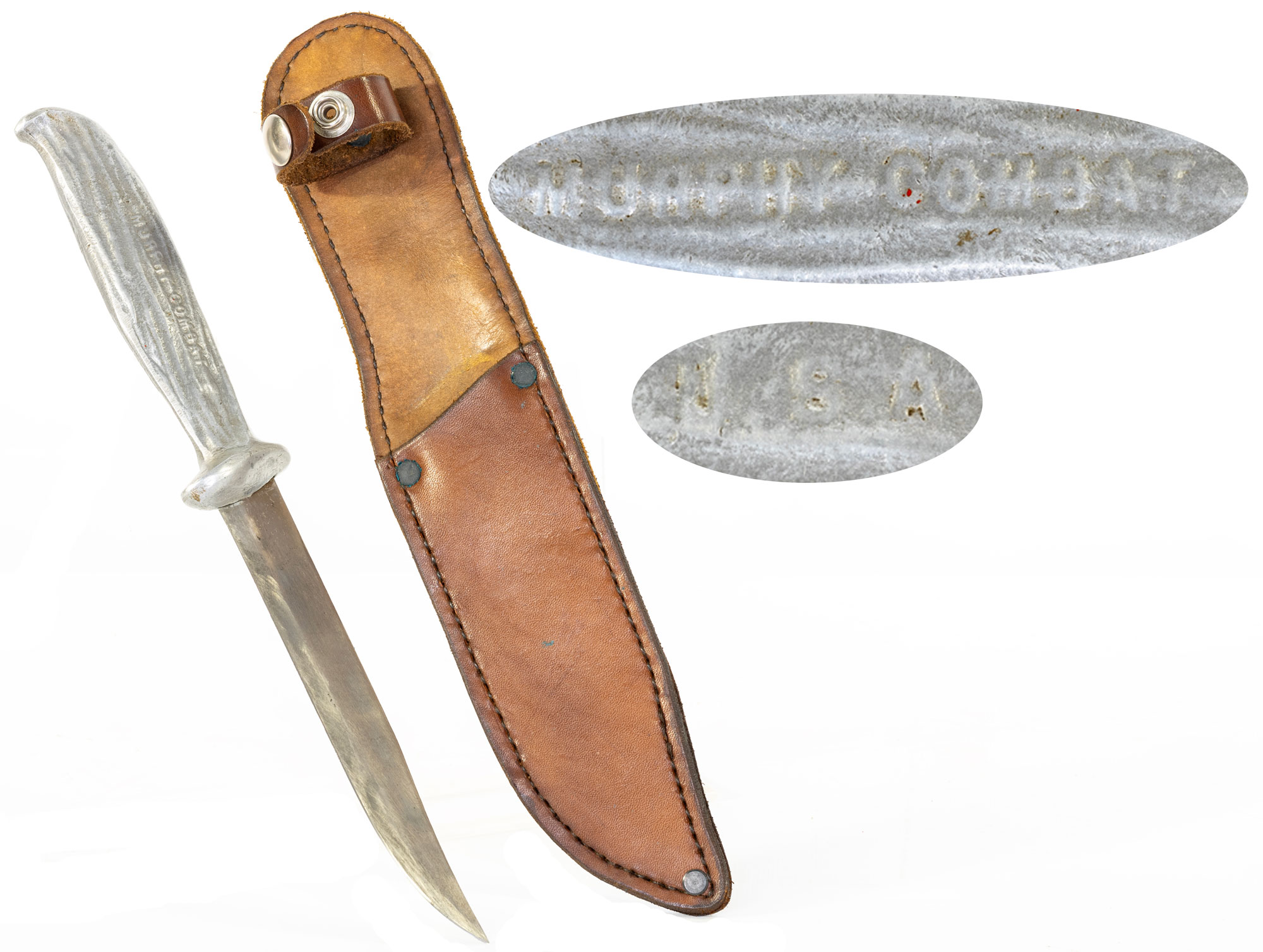Image of About Excellent WWII Murphy Combat Fighting Knife & Scabbard